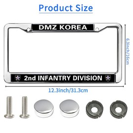 2nd Infantry Division Flag License Plate Frame Metal US Army 2nd Infantry Easy Installation License Plate Frame US Army Support License Plate Frame for Patriotic People