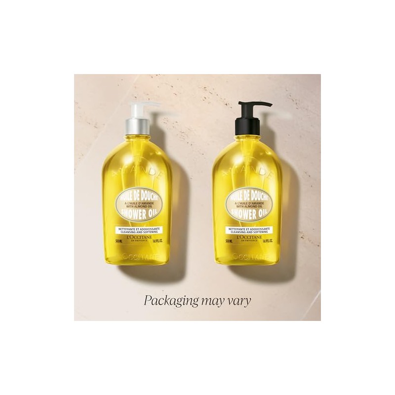 L'Occitane Cleansing & Softening Almond Shower Oil, 16.9 Fl. oz.