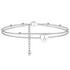 Aucuu Women's Letter Anklet Stainless Steel, Adjustable Anklet for Women,