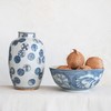 Creative Co-Op Hand Painted Stoneware Bowl with Floral Design, Blue
