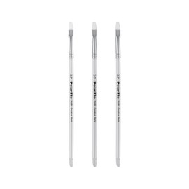 Creative Mark Polar Flo Professional Watercolor Brushes - Aquarelle 1/4" - 3 Pack - Short Handle, Nickel-Plated Seamless Brass Ferrule
