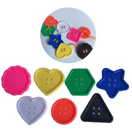 QIEIEI Buttons,50 Pcs/Set Big Bright Buttons Colourful Buttons Craft Buttons Geometric Shapes Buttons Large Buttons for Craft Projects
