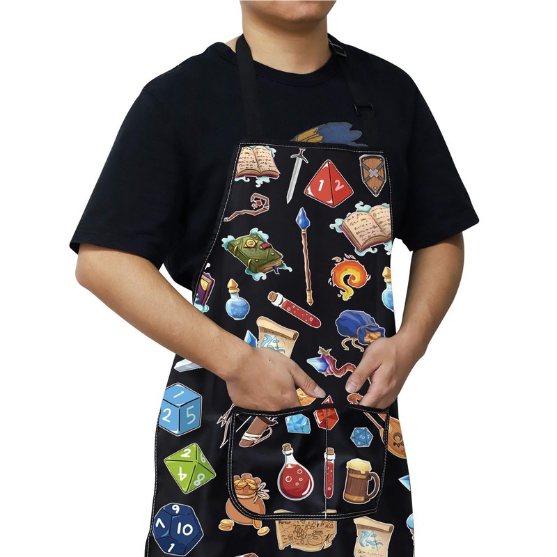 WZMPA Dungeon Master Kitchen Apron DND Gamer Gift RPG Dungeon