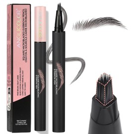 Eyebrow Pencil, Ruicen Eyebrow Pen with Brow-Fection Angled Brush, Wild Natural Brow Pencil for Realistic Hair-Like Brows, Easy to Color, Waterproof, Lasts All Day - 04# BLACK