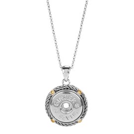Ginger Snaps Mixed Metal Spur Necklace | Interchangeable & Adjustable Snap Jewelry Collection | Button Charms for Necklaces, Bracelets & Rings | Standard Size | SN96-15
