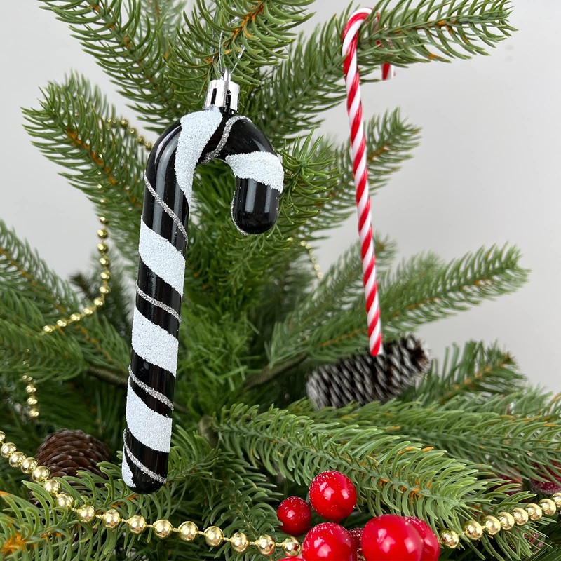 Candy Canes Christmas Decoration, Pack of 6 Christmas Tree Glitter