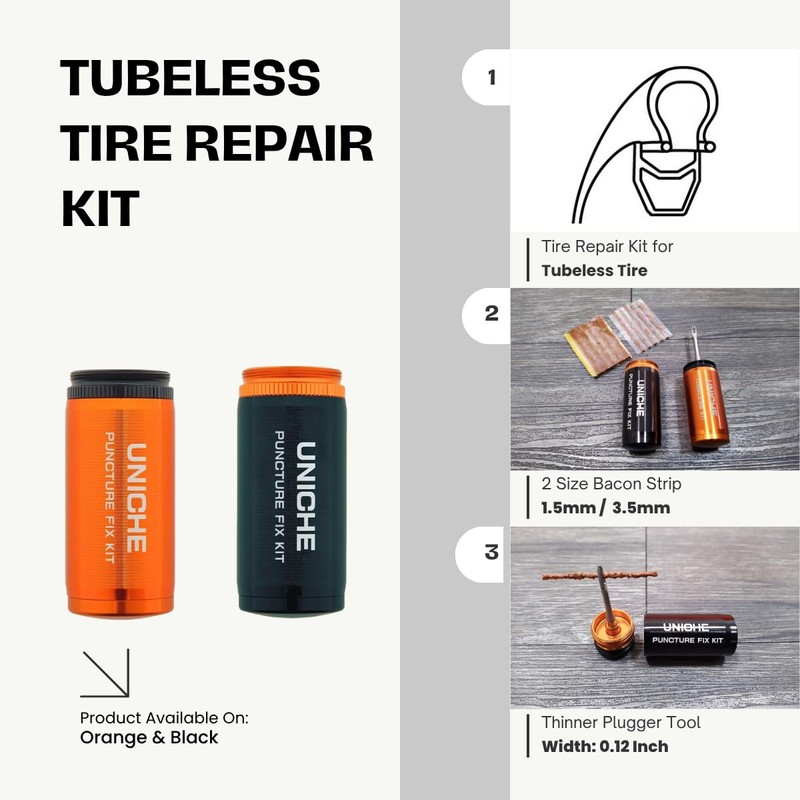 UNICHE Bike Puncture Repair kit, Tubeless Tyre Repair Kit for