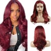 Lakaisa Body Wave Human Hair Wig Burgundy 4x4 Lace Front