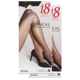 ATSUGI FS7218 Clinical 18hPa Compression Short Stockings, 9.1 - 9.8 inches (23 - 25 cm) (480) Black, Black