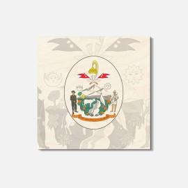 Unbranded Nepal Coat Of Arms 4'' X 4'' Square Wooden Coaster