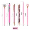 SHUBEIEUMI 6 Pcs Pink Glitter Ballpoint Pens, Creative Pen Gift