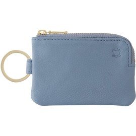 SLIP-ON Key Pouch, Mini Grayish Blue, OSL-2002-GBL, Genuine Leather, Key Case, Small Storage