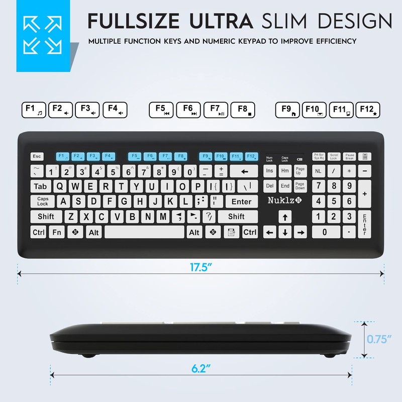 Nuklz N Magnus 325 | Wireless Large Print Full Size
