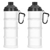 Baderke 2 Pcs Protein Powder Travel Container with Funnels Stand,