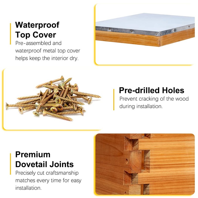 MayBee 5-Frame Nuc Beehive for Bees Complete Bee Hive Box