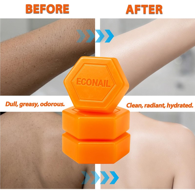Econail Persimmon Soap for Body Odor with Mesh, Natural Deodorant