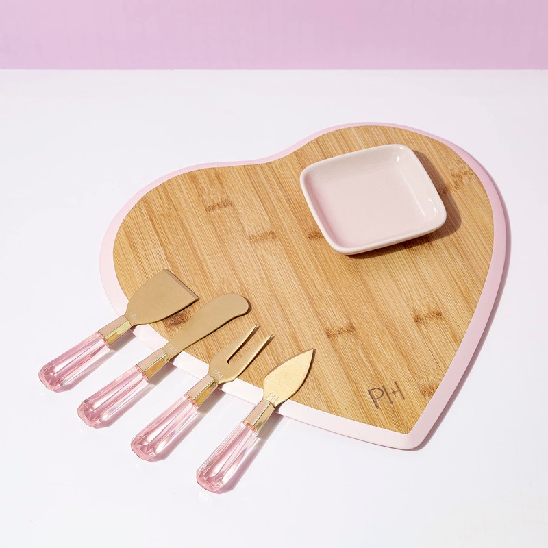 Paris Hilton Charcuterie Board and Serving Set, Bamboo Serving Board,