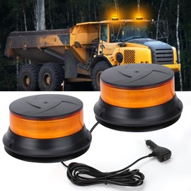 I LITTON 2-in-1 Amber Beacon Lights, 16 Modes, 90 LEDs Amber Flashing Beacon Emergency Warning Light 12/24V Caution Light 360 Rotating Strobe Beacon Lights for Trucks Forklift Snow Plow Golf Cart