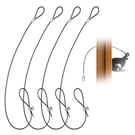 MARRTEUM Gate Latch Cable Pull, 19 Inch Stainless Steel Adjustable Gate Pull Cord for Metal Wooden Fences Garden Backyard Door Fence Gate Opener (4 Pieces, Black)