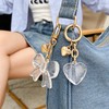 AUMEY Clear Transparent Bow & Heart Purse Charms 2 Pack,
