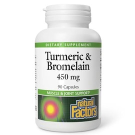 Natural Factors - Turmeric & Bromelain 450mg, Superior Standardized Extracts, 90 Capsules