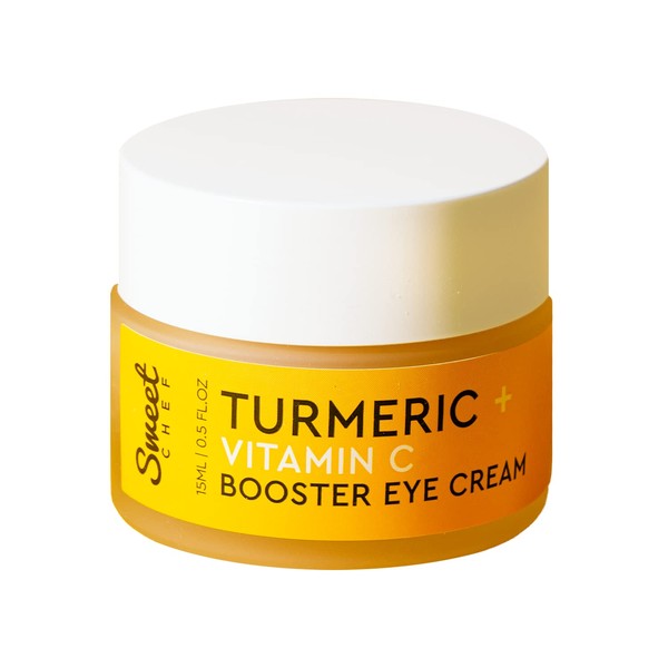 Sweet Chef Turmeric + Vitamin C Booster Eye Cream - Hydrating Eye Cream to Help the Look of Dark Circles + Puffiness - Moisturizing Gel-Cream for Sensitive Under-Eye Skin (15ml / 0.5 oz)