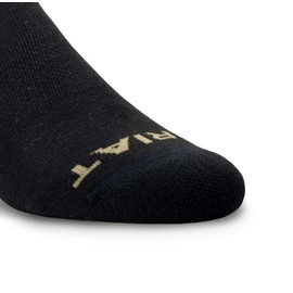 ARIAT 2444 Unisex Moisture Wicking Breatable Western Bootie 3/4 Crew Socks, 2-Pair Pack, Black, L