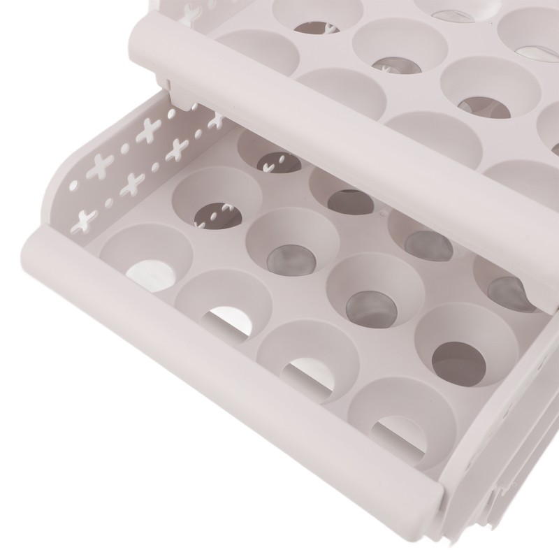4PCS Egg Container for Refrigerator PP Stackable Shockproof Egg Drawer