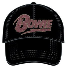 [ROCK OFF] David Bowie David Bowie Flash Logo Cap Hat, Black