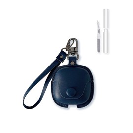 Case for SHOKZ New OpenFit 2 Earbuds,Soft Protective,BOVUGAC Premium PU Leather Case Cover with Cleaning Kit & Lanyard for SHOKZ New OpenFit 2 Accessories-Blue