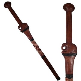 Stoneage Arts African Wood Decorative Walking Stick Hand Made in Kenya (Elephant Sitting Hike)