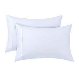 SereneSleep Queen Pillowcases 2 Pack- White Pillow Cases 20x30 Inches Envelope Closure Ultra Soft Brushed Microfibre Wrinkle and Fade Resistant Standard Pillow Covers (Queen, White)