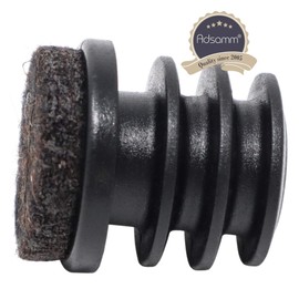Adsamm® 100 x Lamellar Plugs with Felt/Black/Diameter 18-20 mm/Round/Furniture Glides for Steel Tube Chairs/End Caps for Round Pipes