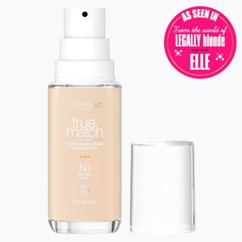 L'Oreal Paris True Match Super-Blendable Foundation, Medium Coverage Liquid Foundation Makeup with SPF 17, N1, Light, 1 Fl Oz