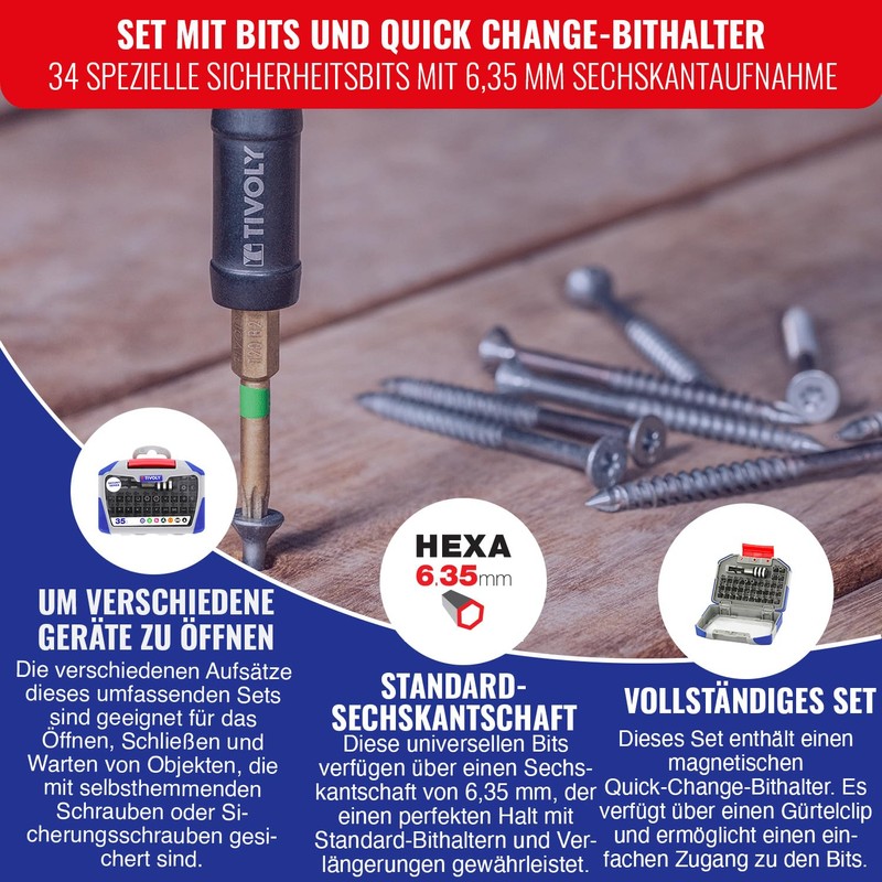 TIVOLY - Bit set with magnetic bit holder - 34