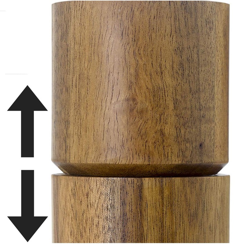 AdHoc Acacia Salt or Pepper Mill - Adjustable Salt or