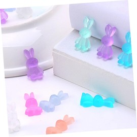 IWOWHERO 30Pcs Rabbit Shape Manicure Decor Jelly Nail Charms for Women DIY Cartoon Nail Art Ornaments for Home and Salon Use for Natural and