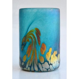 Alcaraz Design Luster Aqua Marine Driking Glass Design. Blown Glass