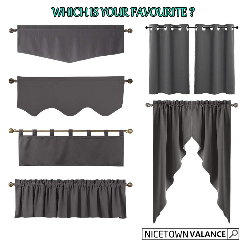 Cenefa festoneada 132 cm x 45.7 cm de NICETOWN