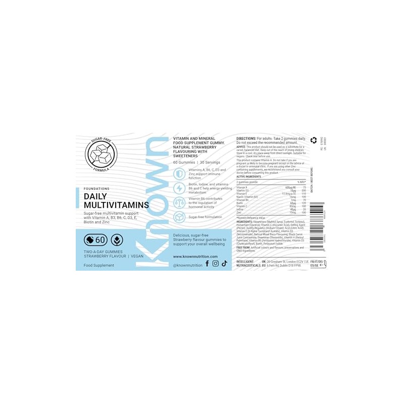 Known Daily Multivitamin Sugar-Free Gummies – 3 Month Supply –