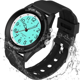 PROKING Waterproof Nurse Watch for Medical Professionals,Women Men, 24 Hour with Second Hand, Night Light, Military Time Easy to Read Dial, Soft and Breathable Silicone Band (Black)