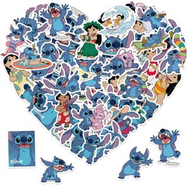 50pcs Lilo & Stitch Stickers for Kids,Lovely Cartoon Stitch Characters Vinyl Waterproof Decal for Water Bottle Laptop Toy Sticker for DIY Decorate Bumper Phone Hat Party Supplies Kids Teens Gifts