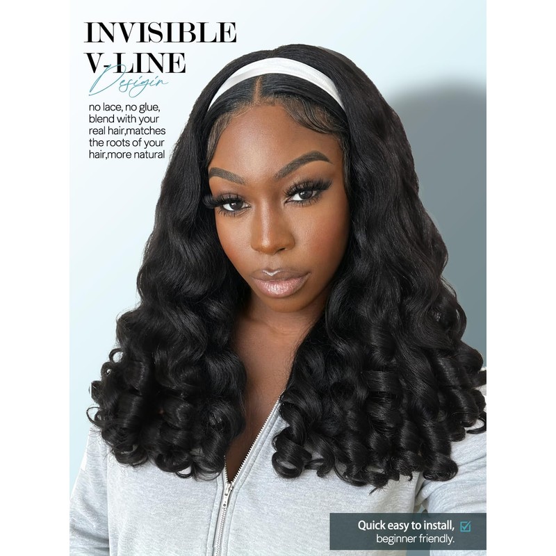 Yaki Curly V Part Wigs Afro Curly Wig with Bouncy