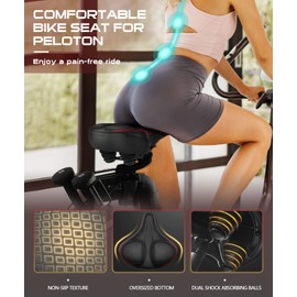 Oversized Bike Seats for Peloton Bike, Extra Wide Bicycle Seat for Men & Women, Saddle with Waterproof and Comfortable Memory Foam, Universal Fit for Beach Cruiser, Exercise, Stationary Bikes