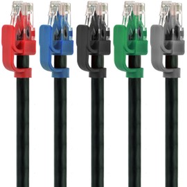 Mediabridge Cat6 Ethernet Patch Cable (5-Pack - 5 Feet) - Soft Flex Tab - RJ45 Computer Networking Cord - Multi-Color - (Part# 32-699-05X5M)