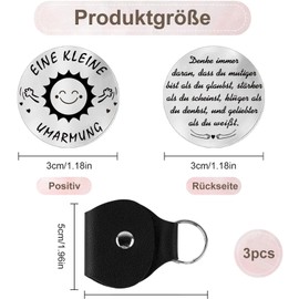 MIYUANGKJ Pack of 3 Motivational Bag Hug Lucky Charm with Bag Get Well Soon Gifts Courage Gift Lucky Charm Exam (Metallic2)