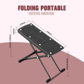 EASTROCK Guitar Footstool and Footrest Stool for Classic, Acoustic, Electric Guitar, Height-Adjustable, Stable Footstool, Suitable for Players of Different Ages (Black)