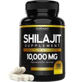 Pure Shilajit 10000mg 150 Caps Asphaltum Naturally Occurring Fulvic Acid Non GMO