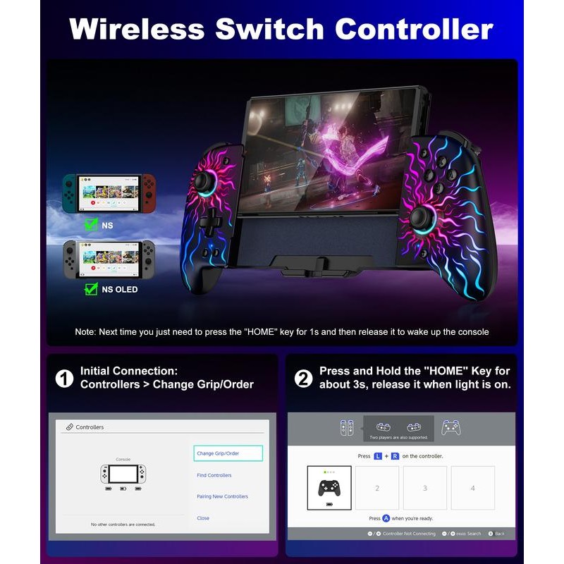 Switch Joypad Controller Compatible with Switch and Switch OLED Console,