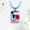 Glass Pendant, Murano Glass Pendant, Handmade Glass Pendant, Silver Leaf,